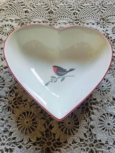 Vintage John Lewis Hart Shaped Bowl 'Robin on Ivy' - Picture 1 of 6