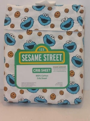 Sábana Cuna Sesame Street Cookie Monster Baby 100% Algodón NUEVA Foto 1 de 4