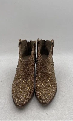 Botines Pierre Dumas para mujer Wilder-26 oro estrás punta almendra talla 6 M Foto 1 de 4