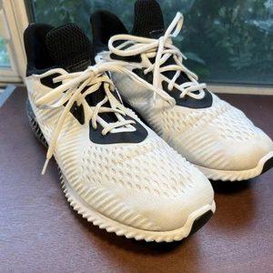 Adidas Alphabounce 1 Men’s Size 13.5 White Black Athletic Sneakers Shoes 2022 - Picture 1 of 13