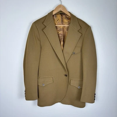 VTG 70s 1970s Sports Coat Jacket Blazer Double Knit 42R Hipster Funky Disco READ - Image 1 of 4