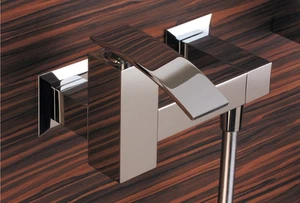 Design Brausebatterie Duscharmatur eckig. Inkl.Wandrosette,ohne Zubehör chrom - Bild 1 von 3