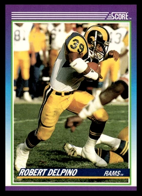 1990 Score Robert Delpino #184 Los Angeles Rams NFL Football - Image 1 of 2