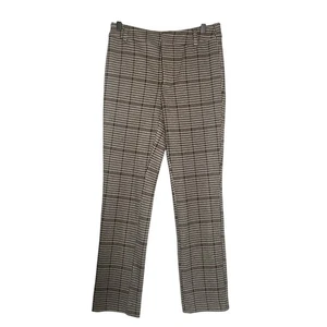 NWT Free People Molly Slim Pants Neutral Combo Winsor Plaid Size 2 High Rise - Picture 1 of 6
