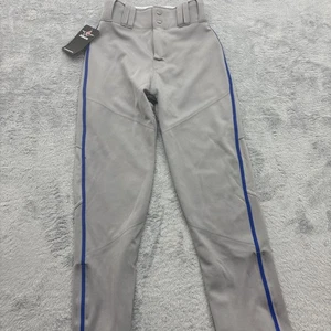 Pantalones de béisbol Alleson Youth S para niños con fondo abierto gris azul trenzado A00332 NUEVO - Imagen 1 de 7