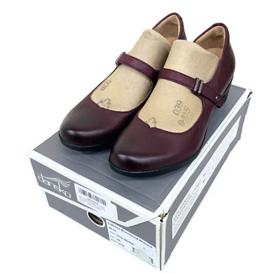 Dansko Callista Mary Jane Pump Women's Leather Shoes, Wine, 8.5-9M, New in Box — 第 1/4 张图片