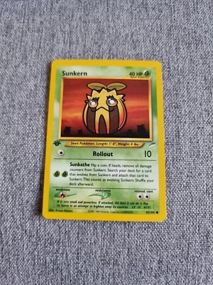 Sunkern 83/105 1st Edition Neo Destiny Original WOTC Near MINT Pokémon Card (2) - Image 1 of 2