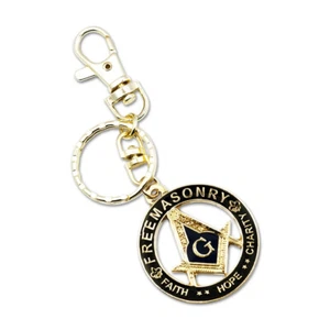 Faith Hope Charity Square & Compass Masonic Key Chain - Imagen 1 de 1