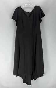 PINUP FASHION Cocktail Dress Womens XL 16 Black Hi-Lo Hem V-Neck Formal NEW - Picture 1 of 14