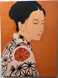 Painting Face Of Girl Style Javanese CM 120x100 Head Bed Pop Art MO - Picture 1 of 10
