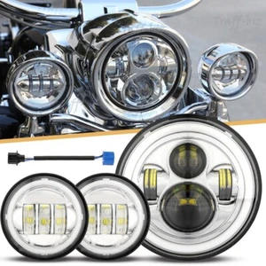 7" LED Projector Headlight Passing Lights For Harley Electra Glide Classic FLHTC - Bild 1 von 12