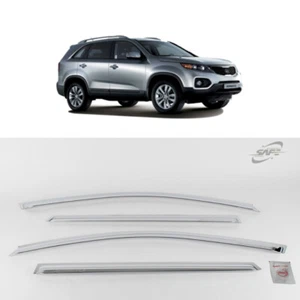 Chrome Window Vent Visor Rain Guard 4PCS Set K705 for Kia Sorento R 2010-2014 - Picture 1 of 8