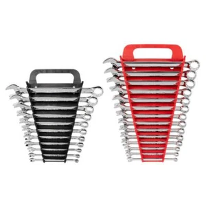 TEKTON Wrench Set 6-19 mm Combination/Holder Open End Angle Black/Red 25-PCs - Picture 1 of 6