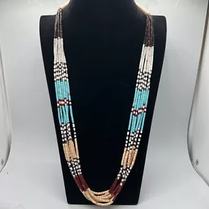 Collana Santo Domingo Turchese Heishi Perline 7 Fili di Verna Garcia 30" - Foto 1 di 10