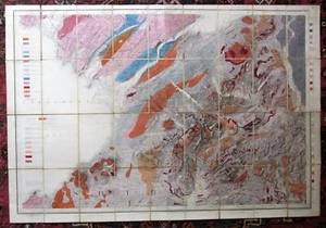 1850-1864 Wales Snowdon Moelwyn Antique Handcoloured Geological Geology 100x68cm - Picture 1 of 12