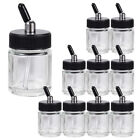 OPHIR 10X 22CC Dual Action Airbrush Glass Bottle Jars with Rubber Caps 