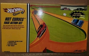 Hot Wheels Classics Pista Set 1-Sigillato-2006-Hot Curves Corsa Azione-2 Auto - Foto 1 di 7