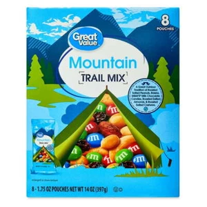 Great Value Mountain Trail Mix 1.75oz 8 Count – Sweet & Salty Snack Packs - Picture 1 of 5