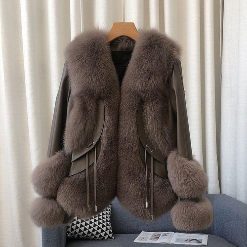 OFF WHITE Cappotti di pelliccia corti da donna nuovi invernali caldi in pelle di lusso con finiture in pelliccia taglia