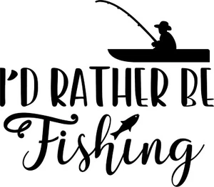 I'd Rather Be Fishing Vinyl Aufkleber Sticker Größe & Farbe wählbar - Bild 1 von 2