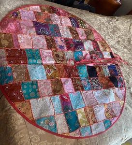 Jingles And Joy Colorful Patchwork Tree Skirt - Picture 1 of 5