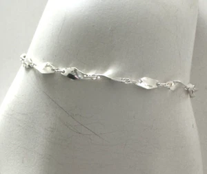 "Pulsera de cadena estilo mixto Samara genuina plata esterlina 925 de 7" - Imagen 1 de 4