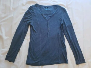Henley H&M manica lunga a costine grigio nuovo senza etichette, donna small S - Foto 1 di 6
