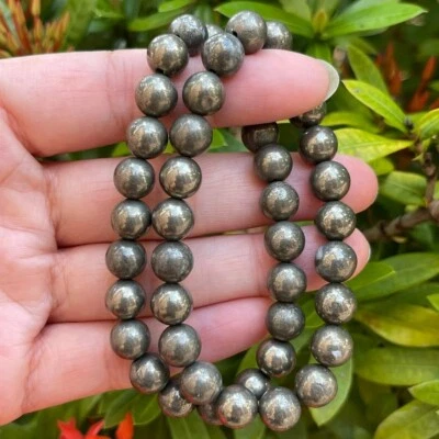 Pyrite Stone Stretch Bracelet Protection Prayer Beaded Bracelet Fashion Gift - Image 1 of 4