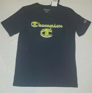 Boy's Champion Navy Blue Lime Short Sleeve T-Shirt Top Size XL - Picture 1 of 3