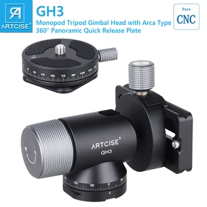 Telephoto Tripod Monopod Gimbal Head 720° Pan 90° Tilt Low Profile Tripod Head - Picture 1 of 13