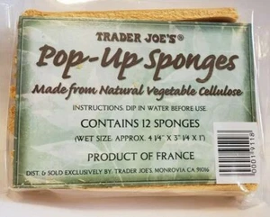 Trader Joe’s Pop-Up Sponges Natural Vegetable Cellulose (Pack of 12) - Picture 1 of 3