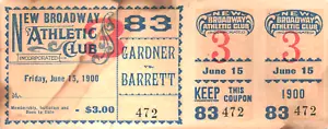 Gardner VS Barrett June-15-1900 ORIGINAL FULL TICKET - Foto 1 di 2