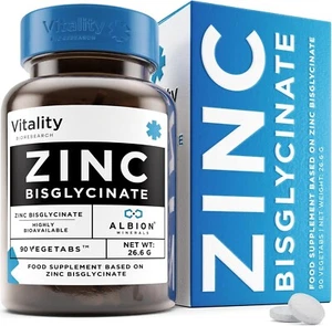 25mg Chelated Zinc Bisglycinate 90 capsules Immune Support Energy Mood Fatigue - Picture 1 of 3