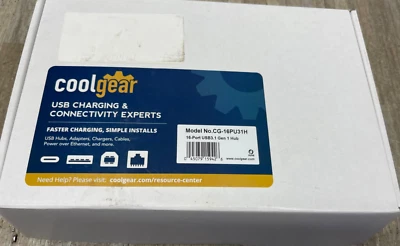COOLGEAR CG-16PU31H  16 Port USB3.1 gen1 hub new free fast shipping - Image 1 of 4