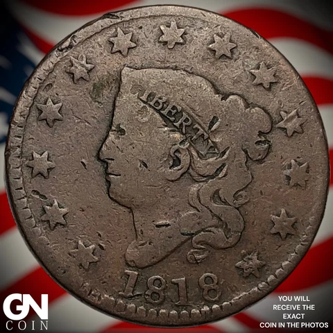 1818 Coronet Head Large Cent  Q6355 Cover