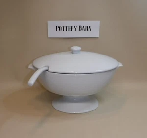 Pottery Barn ~ Great White Oval Soup Tureen w/ Lid & Ladle - Picture 1 of 8