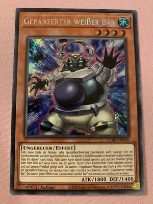 Yu-Gi-Oh! Armored White Bear BLAR-EN016 DE016 Secret Rare 1st Near Mint German - Image 1 of 2