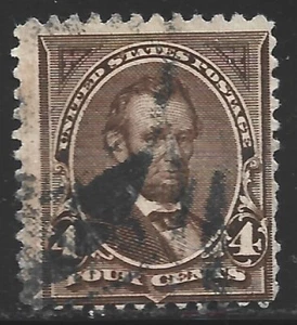 USA, Scott #254, 4c Lincoln, unwmk, gebraucht - Bild 1 von 1