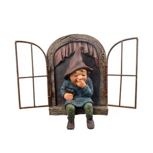Elf Out The Door Tree Hugger Yard Art Outdoor Resin Gnome Statue Garden Decor - Picture 1 of 11