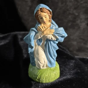 Vintage Weihnachtskrippe Jungfrau Maria handbemalt Italien 4" Pappmaché - Bild 1 von 8