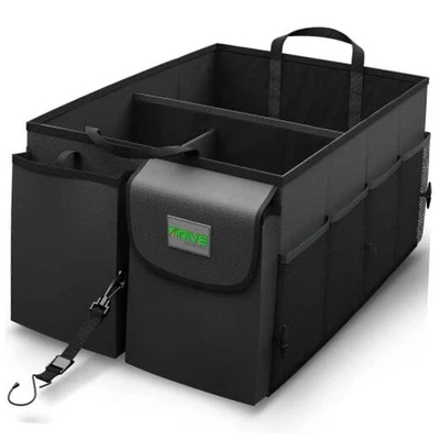  - Car Trunk Organizer - Collapsible, Multi-Compartment Automotive SUV Black - Image 1 of 4
