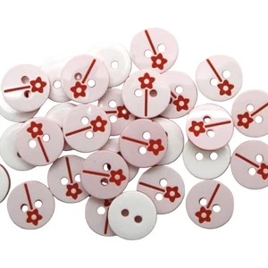 100pcs 12.5mm 2 Holes Mixed Round Flower Resin Buttons For Clothes Crafts Sewing - Picture 1 of 1