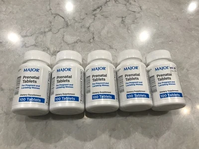 5X Major Prenatal Vitamins 100 Tablets - Exp Date 03/2027 - Image 1 of 2