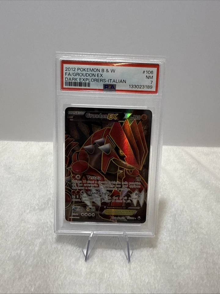 Pokemon Groudon EX Dark Explorers ITALIAN Full Art #106 PSA 7 - Image 1 of 4