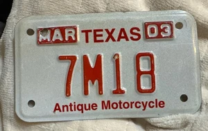 TARGA TEXAS "MOTO D'EPOCA" 7M18 2003 - Foto 1 di 4