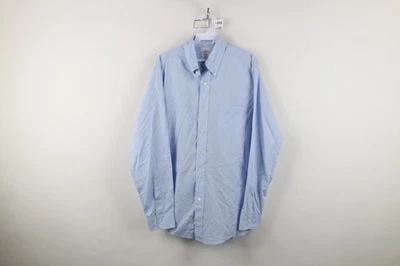 Brooks Brothers Mens Medium Geometric Regent Collared Button Down Shirt Blue - Image 1 of 4