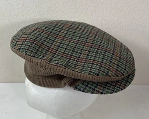 Unisex Countryside Classics Tweed Flat Cap 56cm Green Pink Wool/Acrylic Mix - Picture 1 of 10