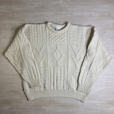 Suéter Carraig Donn Aran Para Hombre XL Crema Cable Tejido Pescador Lana Pura Irlanda Foto 1 de 4