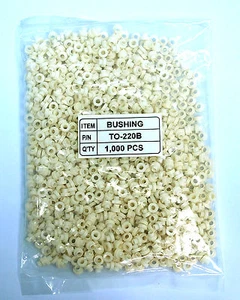 100pc Nylon Transistor Bushing Washer TO-220B RoHS φ6.1xφ3x4.5mm hole=φ3mm - Picture 1 of 3