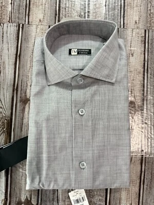 Camisa de vestir Z Zegna TechMerino lana caída 8 talla 38 color gris claro nueva con etiquetas $395 Foto 1 de 3